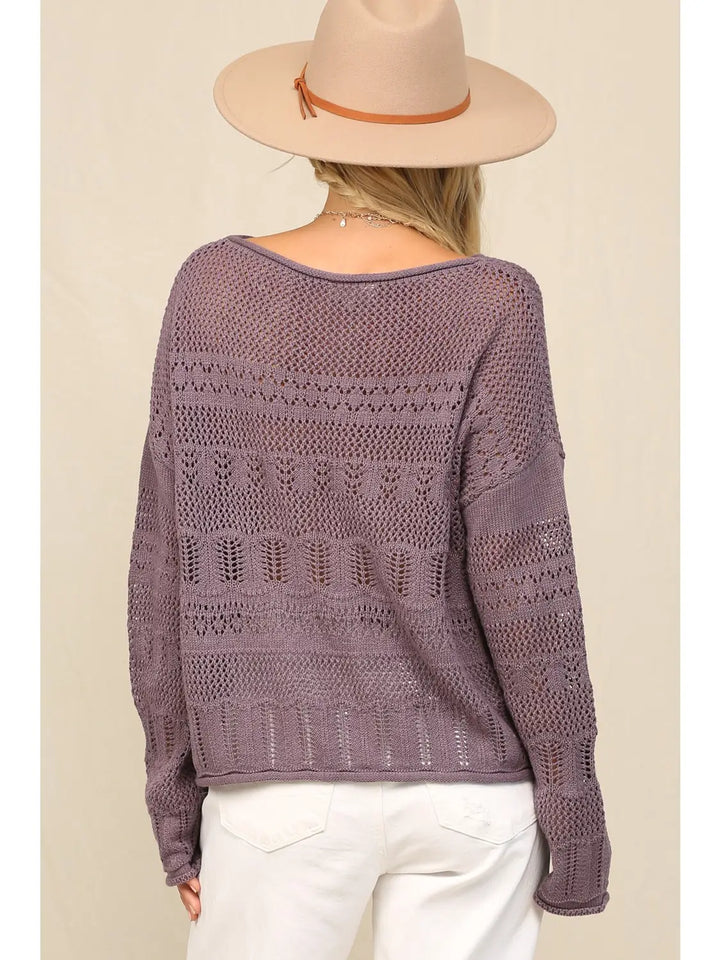 Paige Pointelle Slouchy Sweater