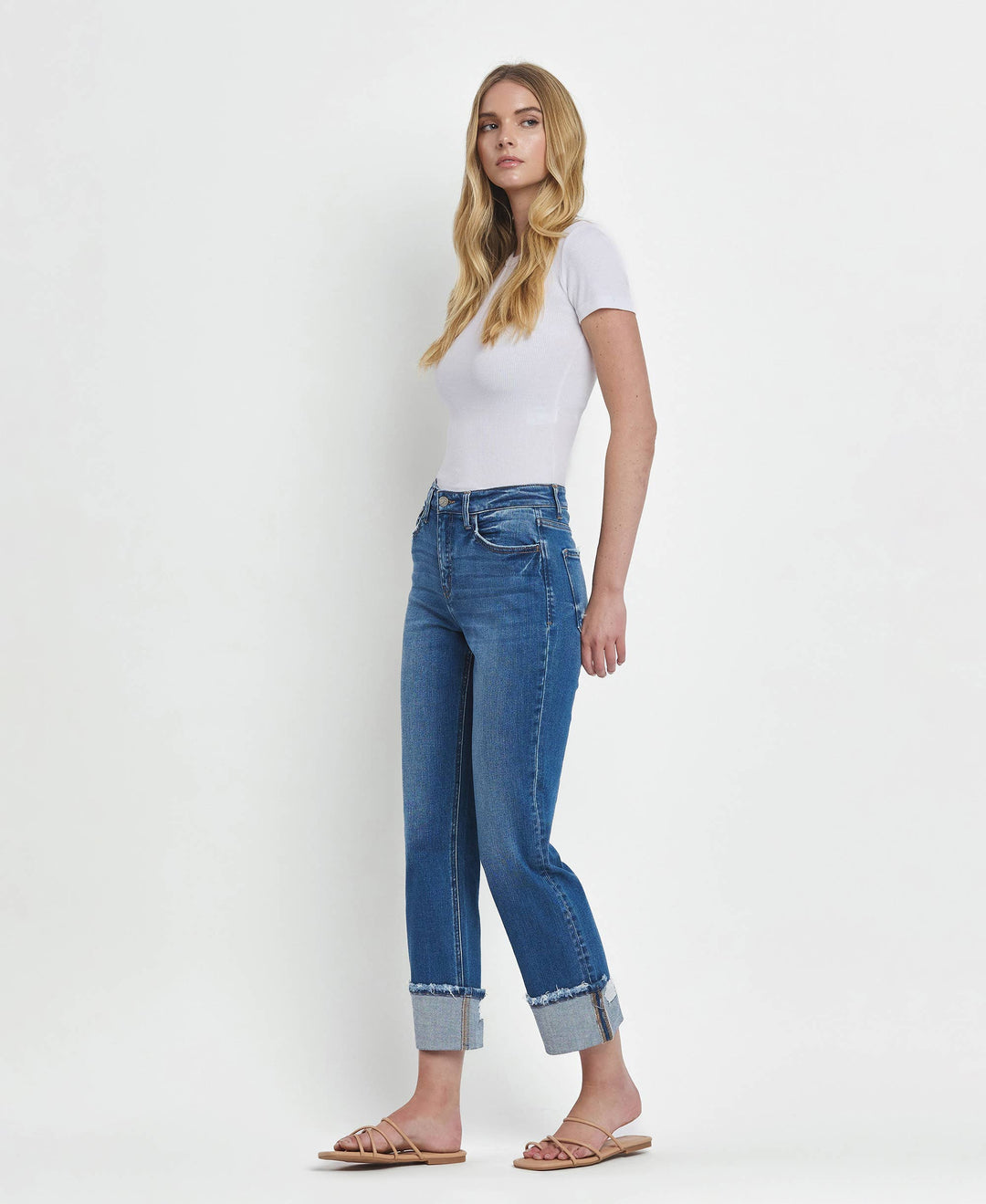 Vervet | Franklin High Rise Cuffed Straight Jeans