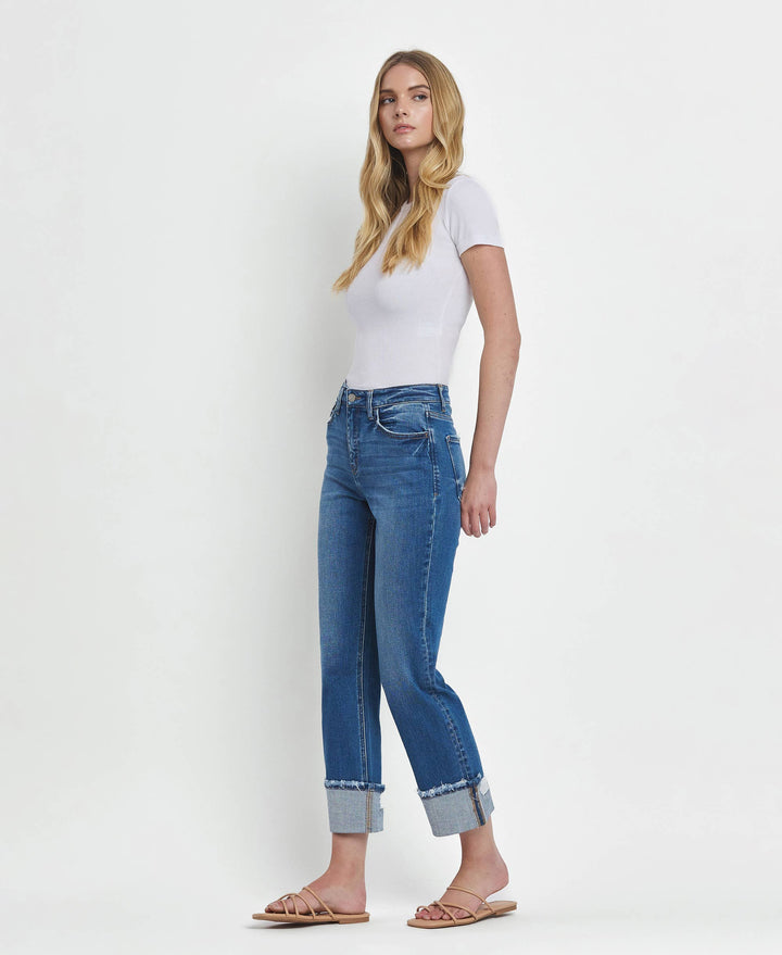 Vervet | Franklin High Rise Cuffed Straight Jeans