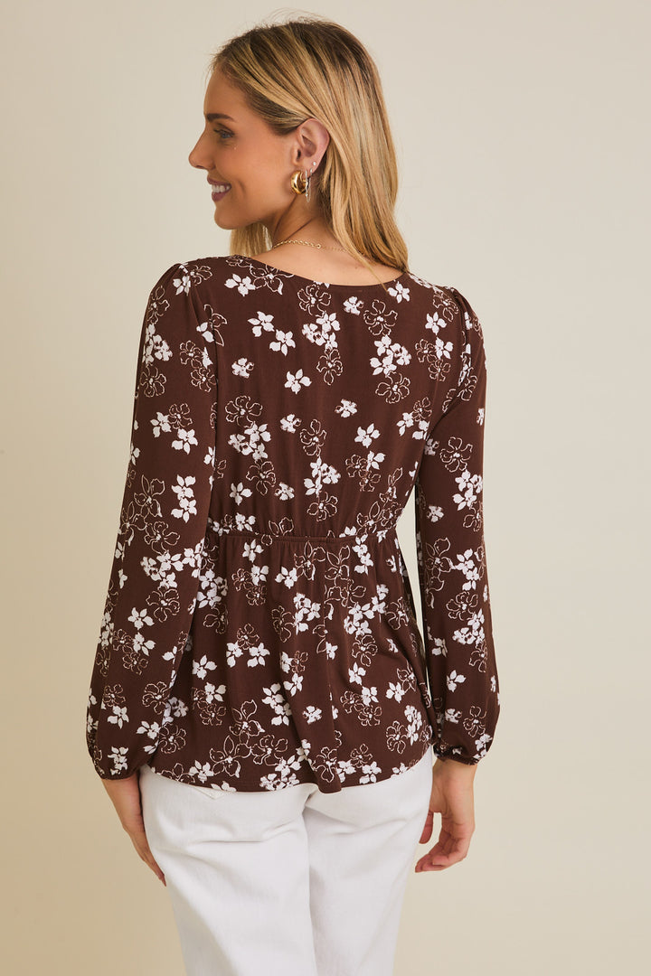 Iris Front Tie Floral Top