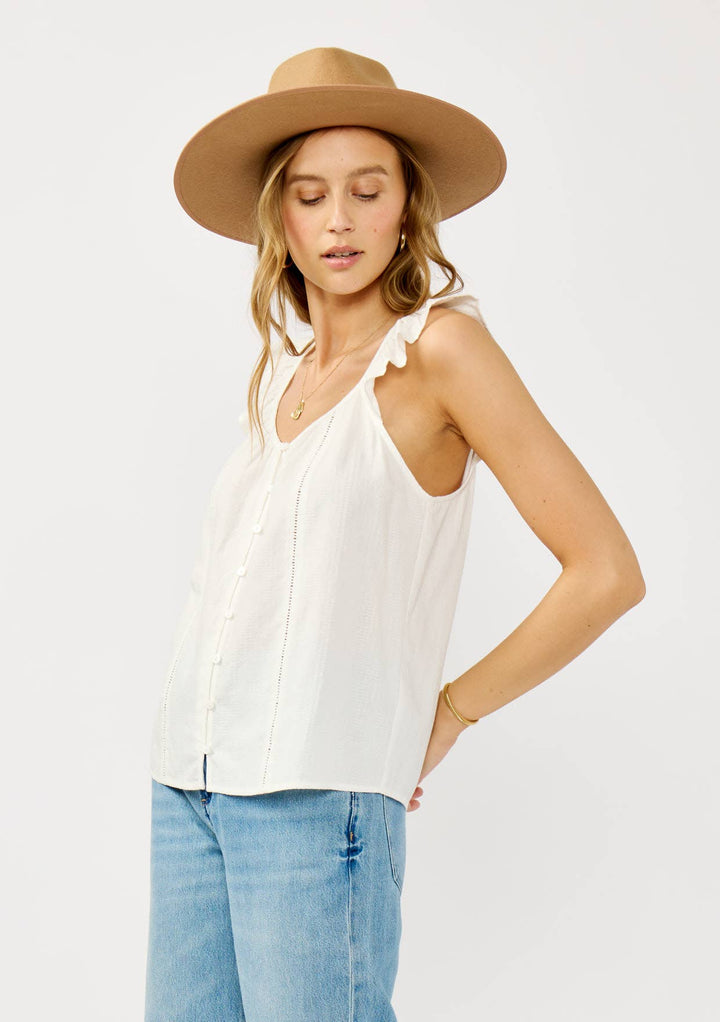 Lovestitch | Ladder Lace Ruffle Sleeve Top