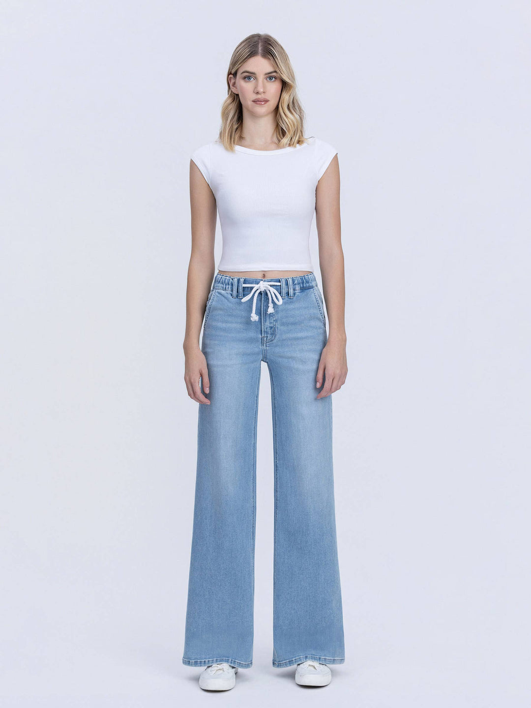Vervet | Jonie Drawstring Long Wide Leg Jeans