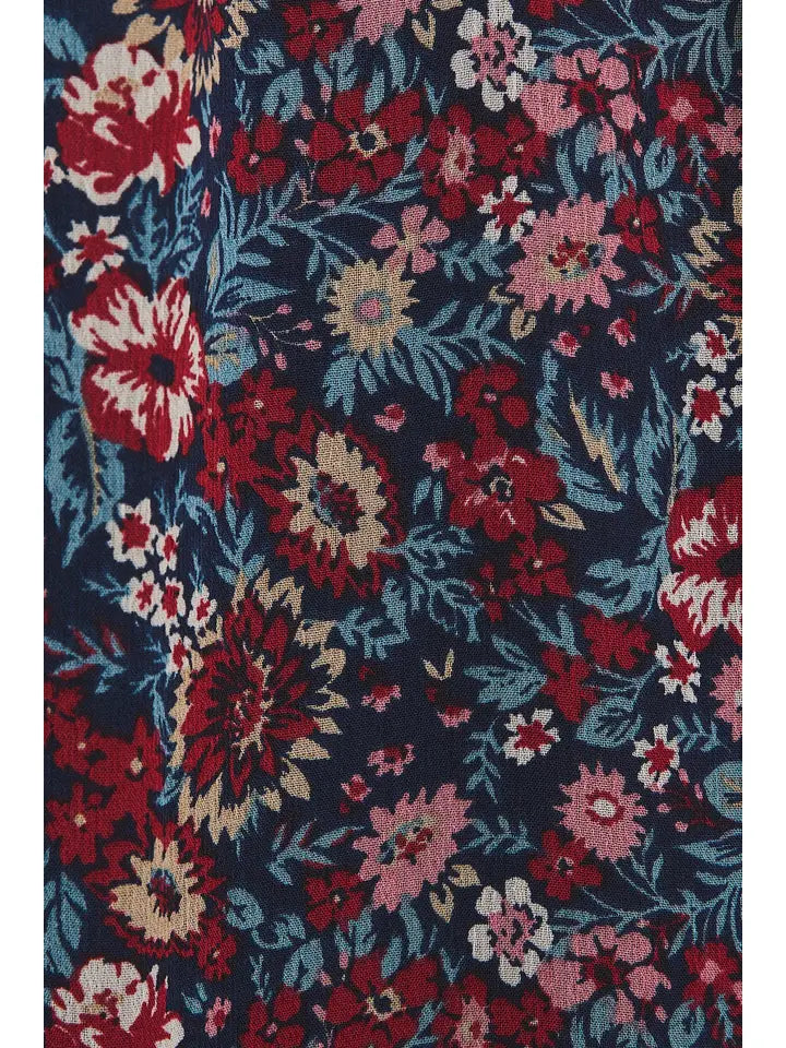 Ruffle Hem Floral Top