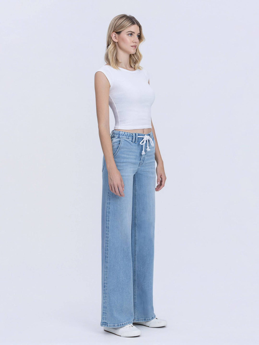 Vervet | Jonie Drawstring Long Wide Leg Jeans
