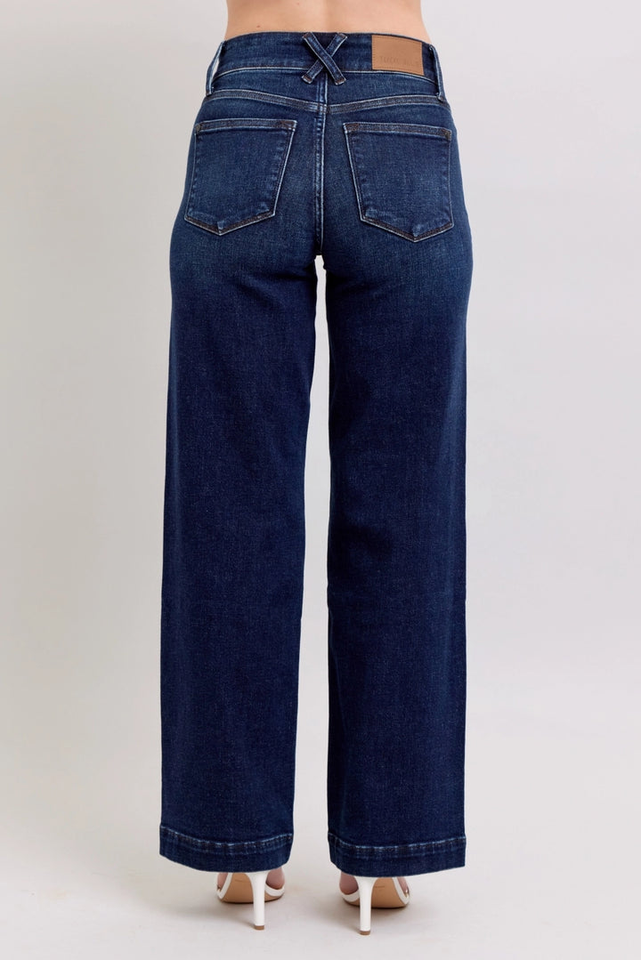 Judy Blue | Riley Wide Leg Denim | Dark Wash