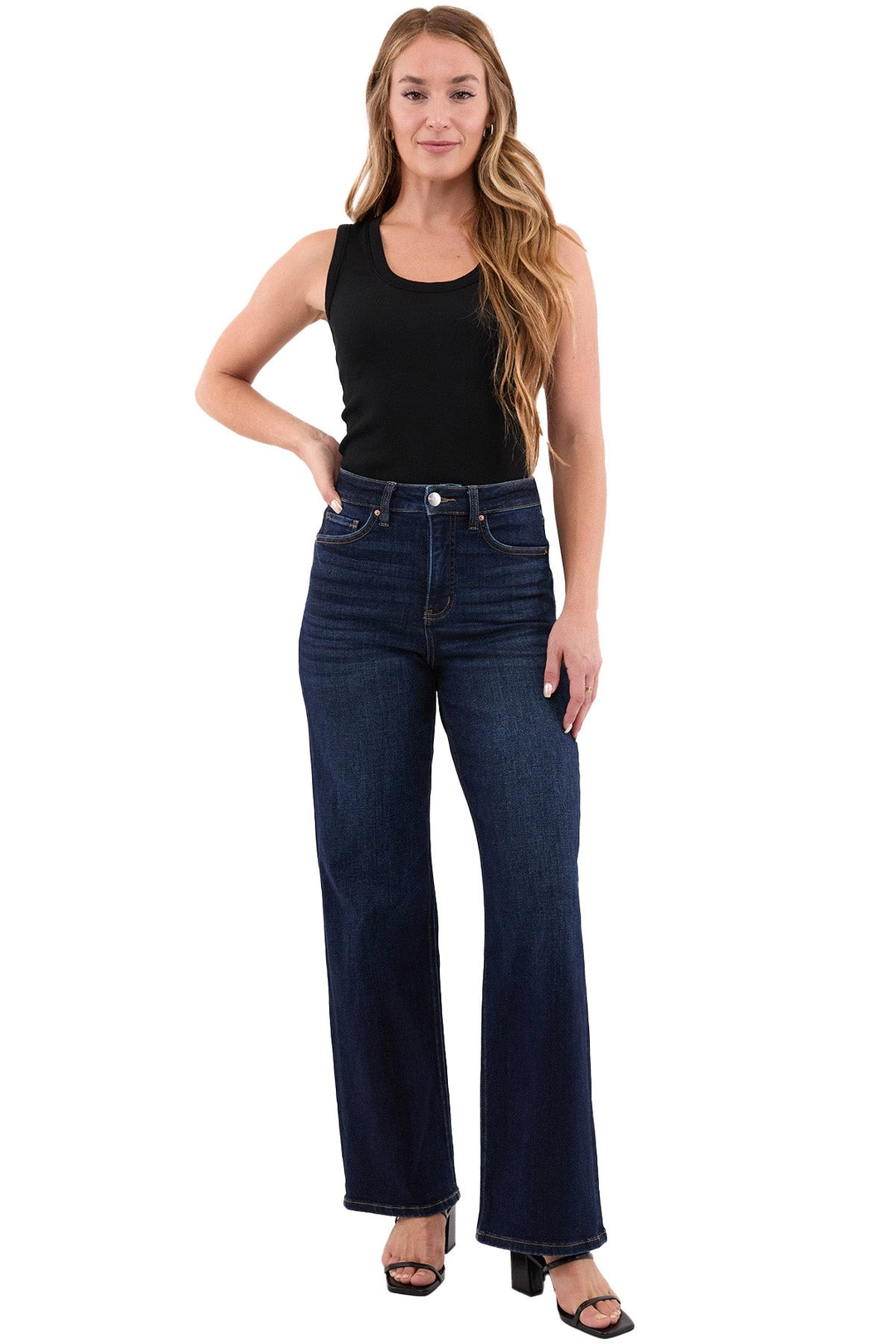 RFM Hailey High Rise Slim Wide Leg | Dark Wash