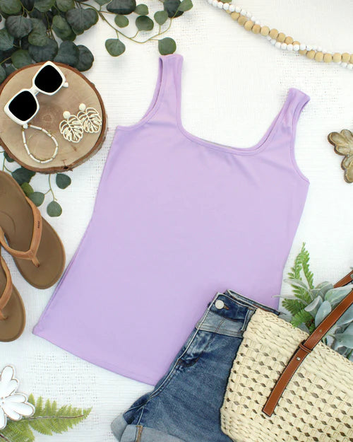 Michelle Mae | Rachel Ribbed Tank | Lavender