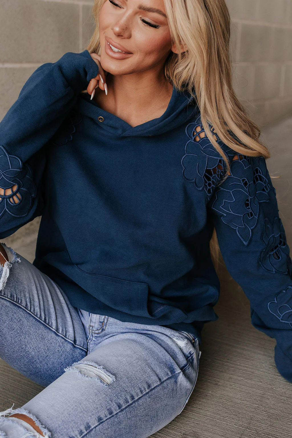 Ampersand Ave | University Hoodie | Love Story | Midnight Blue
