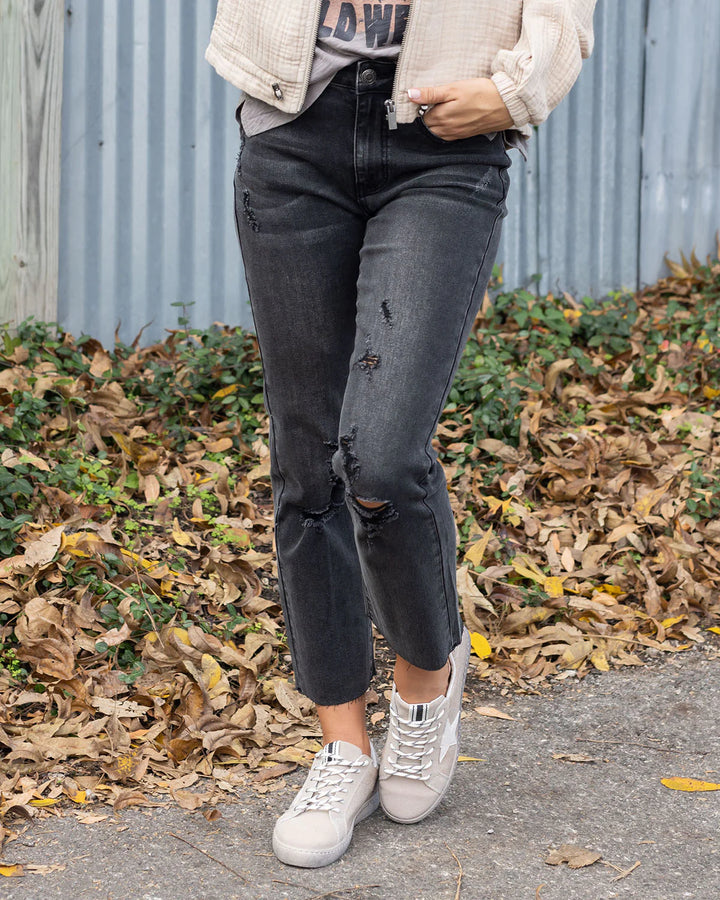 Grace and Lace | Mel's Fave Straight Leg Cropped Denim | Washed Black